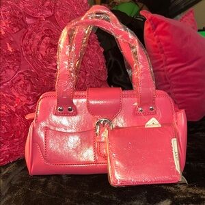 Women’s Hot Pink Handbag with Matching Wallet